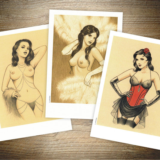 Ex-libris ► Lot de 3 ex-libris - Cabaret